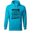 1976 v kocke - Mikina pánska Cape s kapucňou - 3XL ( Svetlý tyrkys )