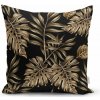 Obliečka na vankúš Minimalist Cushion Covers Golden Leafes With Black BG, 45 x 45 cm