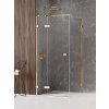 New Trendy Avexa Gold Shine sprchovací kút 110x90 cm štvorcová zlatá lesklé/priehľadné sklo EXK-1664