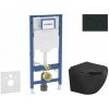 Geberit Duofix Set predstenovej inštalácie, klozetu Oudee a dosky softclose, tlačidlo Sigma20, matná čierna/čierna SANI11CA5504