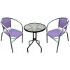 Balkónový set BRENDA, fialový, stôl 72x59 cm, 2x stolička 60x71 cm