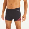DECATHLON Pánske boxerkové plavky Fiti 500 čierno-červené 3XL