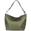 Mondo Italia Kožená kabelka na rameno 729 vojensky zelená Made in Italy Zelená
