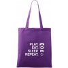Play Eat Sleep Repeat game - Taška bavlnená - 42 x 38 cm ( Fialová )