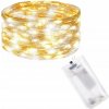 SPRINGOS LED reťaz Nano Duo 2 m 20 LED 2x AA biela zlatá