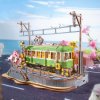 ROBOTIME Rolife DIY Svietiace 3D drevené puzzle Stanica so sakurami 223 ks