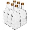 Fľaša sklenená, hranatá, kláštorná, 500 ml, s uzáverom na závit