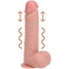 Shots Realrock Vibrating and Thrusting Straight Cock with Balls 20,5 cm flesh - vibračné dildo