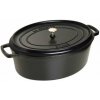 Staub Oválny liatinový hrniec s pokrievkou Cocotte, čierna, 31 cm / 5,5 l 1103125