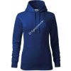 Klarinet nápis - Mikina dámská Cape s kapucí - XL ( Kráľovská modrá )