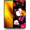 Picasee silikónový čierny obal pre Xiaomi Poco X3 - Flowers and Berries