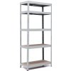 Policový regál Trestles RH 1800x1000x600, nosnosť 1750 kg, 5 políc Farba: sivá, Typ police: drevená MDF 5,4 mm