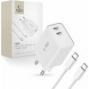 TECH-PROTECT C35W 2-PORT NETWORK CHARGER PD35W + TYPE-C CABLE WHITE
