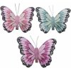 Motýlik ružový, fialový, modrý so štipcom mix 6,5 x 7 cm / 3 ks