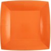 Santex Papierové taniere štvorcové jednofarebné 18 x 18 cm Farba: oranžová