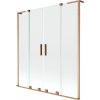 Mexen Velar L Duo, 2-krídlová posuvná vaňová zástena 160 x 150 cm, 8mm číre sklo, medená matná, 896-160-003-02-65