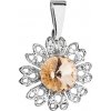 Evolution Group Prívesok bižutéria so Swarovski krištáľmi oranžový kvietok 54032.3