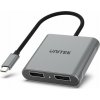 USB adaptér Unitek V1404A USB-C - HDMI x2 stříbrný (V1404A)