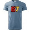 67 - čísla - Klasické pánske tričko vyššej gramáže - 4XL ( Denim )
