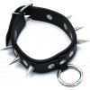 Kiotos Leather Spiked Collar with O-Ring Black
