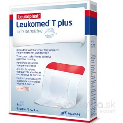 Leukoplast Leukomed T Plus Skin Sensitive sterilné krytie s vankúšikom 8 x 10 cm 5 ks
