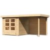 drevený domček KARIBU ASKOLA 2 + prístavok 240 cm vrátane zadnej steny (9164) natur