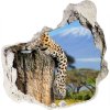Nálepka fototapeta 3D výhľad Leopard na pni 75x75 cm