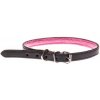 COBBYS PET Obojok z pravej hladkej kože, čierny, podšitý 15mm/55cm
