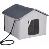 VEVOR Domček pre mačku s vyhrievanou podložkou na zimu, sivá