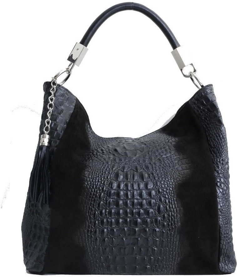 talianska shopperka kožená kabelka veľká na plece a do ruky čierna Alessa  od 89 € - Heureka.sk