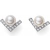 Oliver Weber Elegantné náušnice kôstky s perlou a kryštály Swarovski Point Pearl 22917