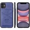 Taokkim ochranný kryt z PU kože s kapsou v retro štýle pre iPhone 11 Pro - modrý - možnosť vrátiť tovar ZADARMO do 30tich dní