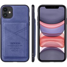 Púzdro Taokkim ochranné z PU kože s kapsou v retro štéle iPhone 11 Pro - modré