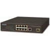 Planet FGSD-1011HP PoE switch, 8x 10/100 PoE, 1x TP + 1x SFP 1000Base-X, extend mód 10Mb, ESD, 802.3at 120W, fanless