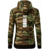 Limited edition 1985 pruh - Mikina dámska trendy zipper s kapucňou - XL ( Hnedý maskáč )