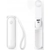 Přenosný ruční ventilátor Jisulife Life8 Plus s USB portem, funkcí powerbanky 4500 mAh a svítilnou - bílý