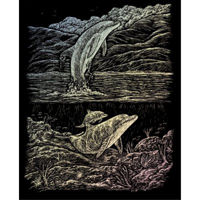 Royal & Langnickel Holografický škrabací obrázek Zátoka delfínů