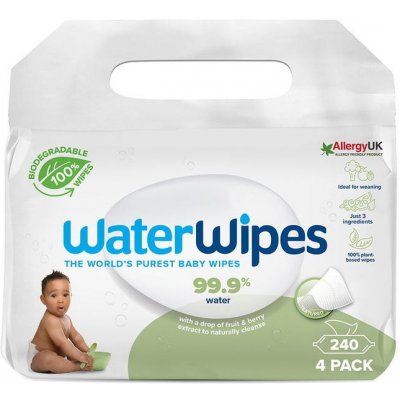WaterWipes Soapberry 100% BIO odbúrateľné obrúsky s mydlovými orechami 4 x 60 ks
