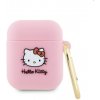 Hello Kitty Silikónový 3D Kitty Head Logo obal pre Apple AirPods 1/2, ružový