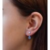 Evolution Group Strieborné náušnice visiace s krištálmi Swarovski modrá slza 71075.3, darčekové balenie