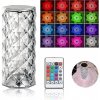Krištáľová stolná RGB LED lampa s 3D efektom ruža – veľká