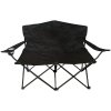 Kempingová stolička ANGLER 2-sedadlová - čierna MC2505