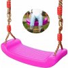 Detská záhradná hojdačka doska ružová (Jednoduchá detská hojdačka na záhradu aj do interiéru s nastaviteľnými lanami)