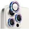 NORTHJO tvrdené sklá posádzané kamienkami k ochrane šošoviek zadného fotoaparátu pre iPhone 16 Pro / 16 Pro Max - dúhová - možnosť vrátiť tovar ZADARMO do 30tich dní