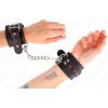 Kink - black wrist restraints with red heart inlay adjustable 21-28 cm x 5.5 cm