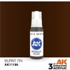 AK Interactive akrylová barva metallic burnt Tin 17 ml