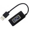 USB tester, detektor prúdu a voltmeter s LCD obrazovkou Čierna