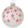 Vianočná sklenená ozdoba Marik biela s ornamentmi 1ks, 8 cm - 4