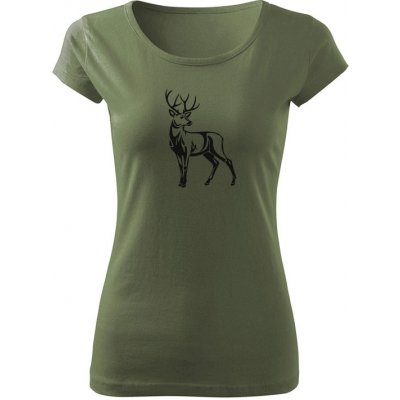 Tričko Deer Draw dámske tričko Khaki