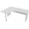 Hobis Pracovný stôl Gate, ergo, pravý, 160x75,5x120 cm, biely/sivý